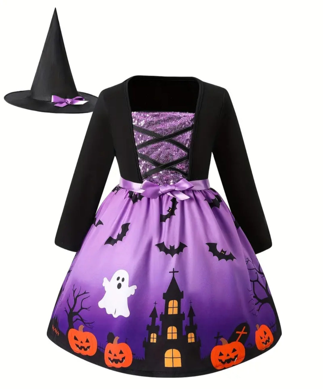 🌟New🌟 Printed Purple Witch Child Costume