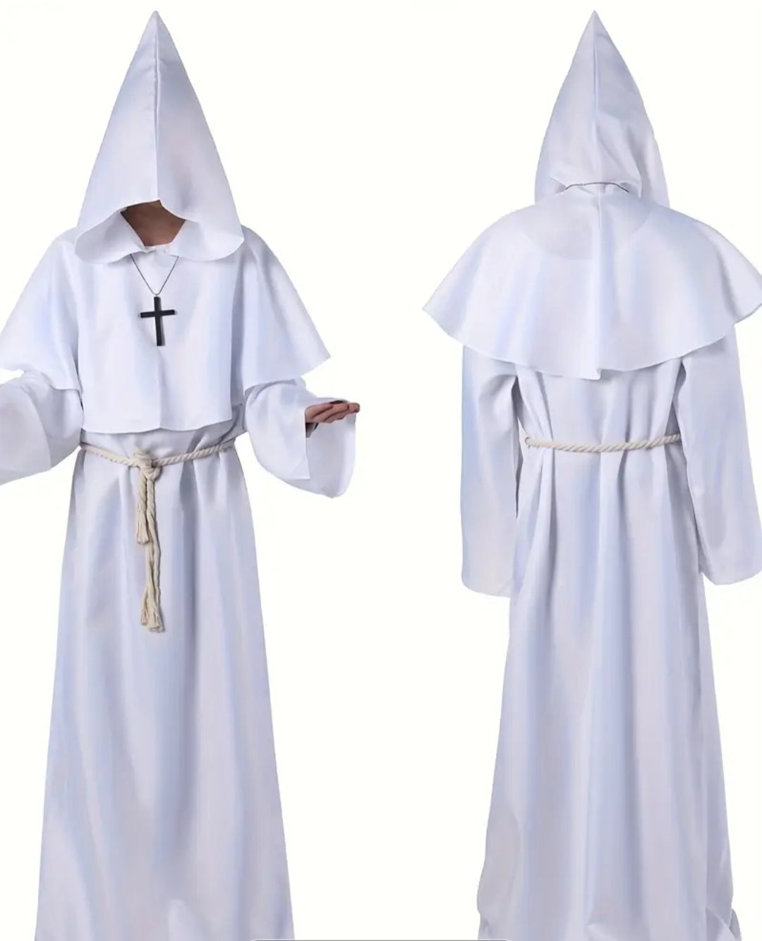 🌟New🌟 White Satanic Monk Costume