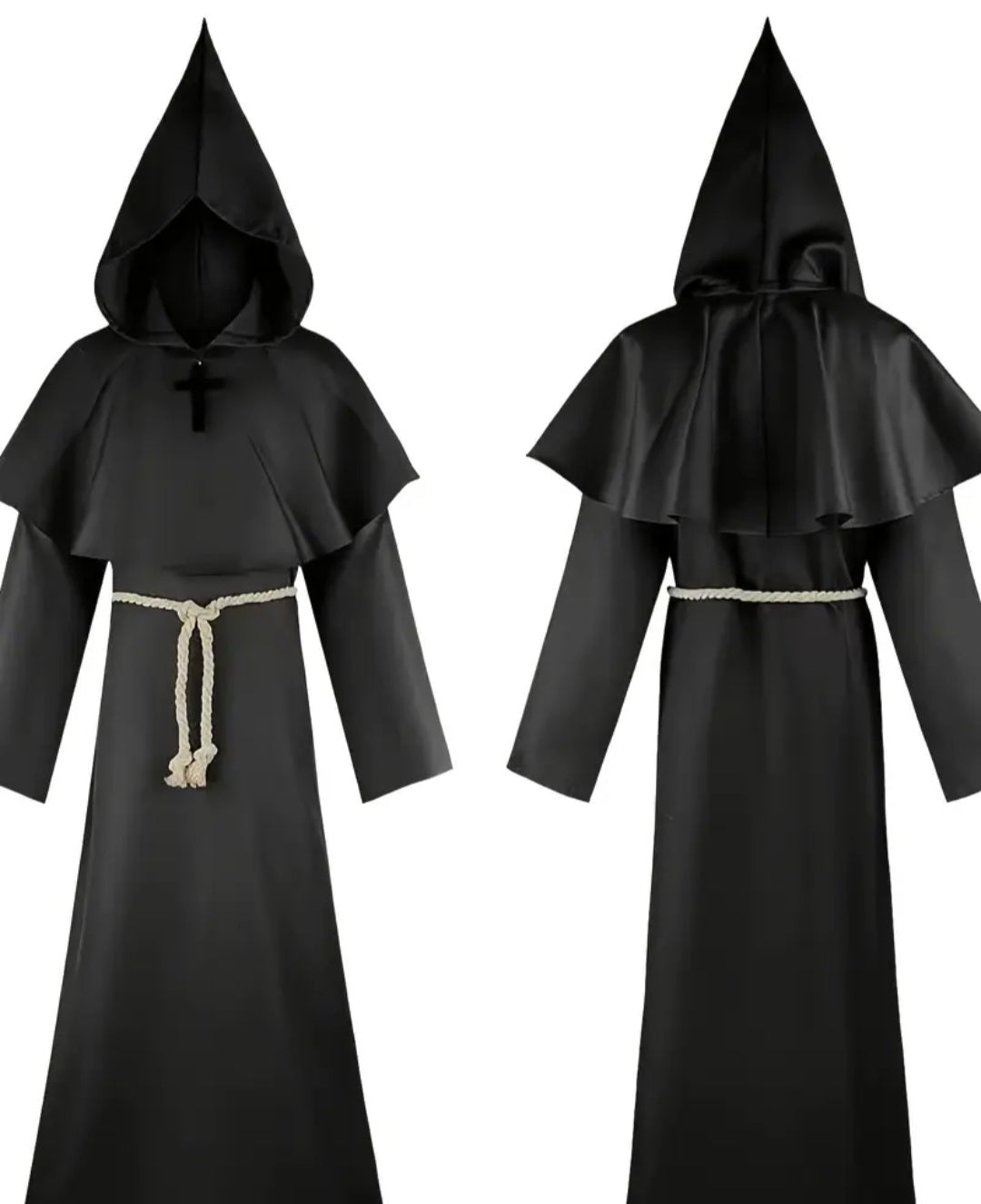 🌟New🌟 Black Satanic Monk Costume