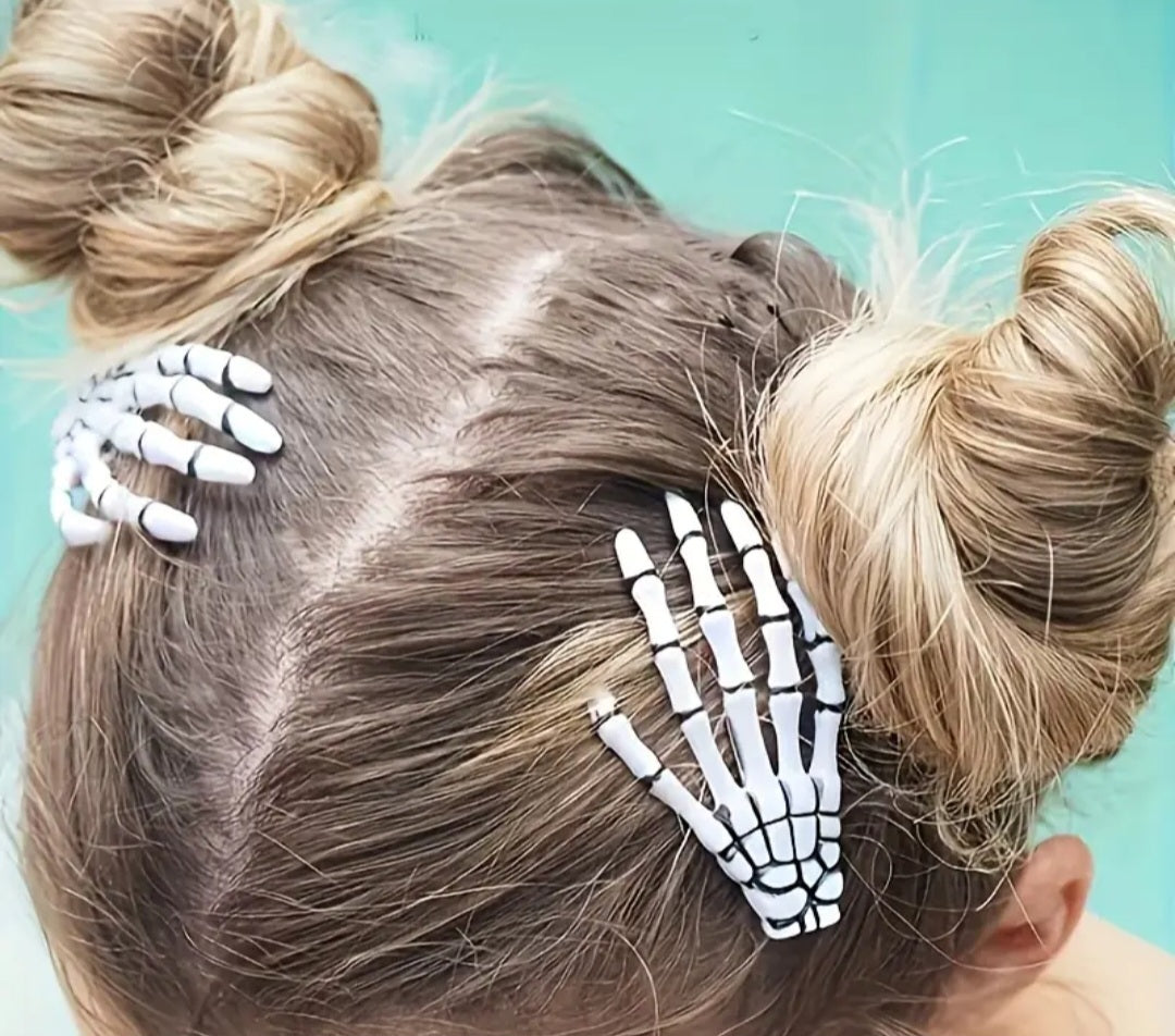 Skeleton Hand Hair Clips