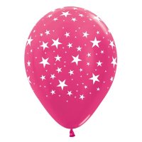 11" Pink Star Latex Balloons - 25 Pack (also available in singles)