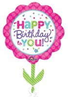 Happy Birthday Flower Supershape Foil Balloon