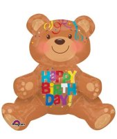 Happy Birthday Bear Sitter Airfilled Foil Balloon