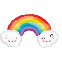Rainbow and Clouds Supershape Foil Balloon