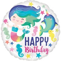Mermaid and Narwhal 18" Foil Balloon