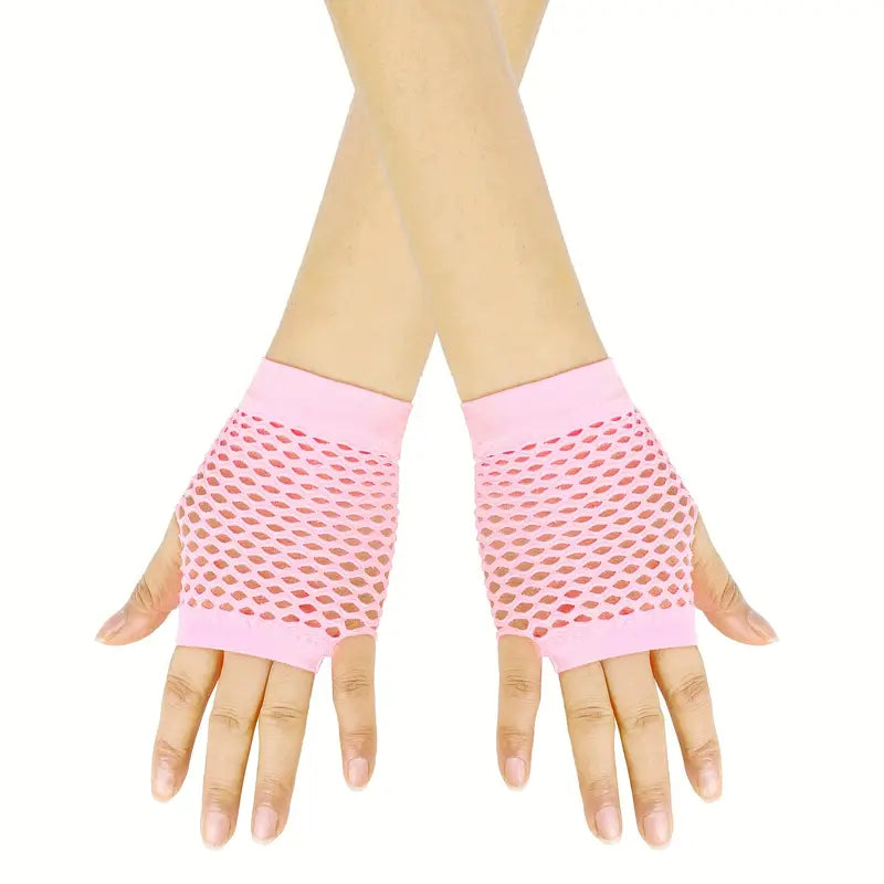 80's Fishnet Gloves Short