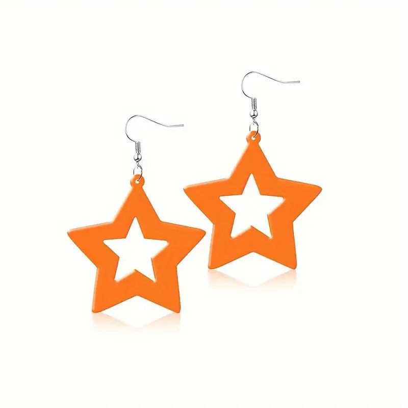 80's Neon Star Earrings