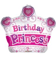 Birthday Princess Crown JR Shape Foil Balloon