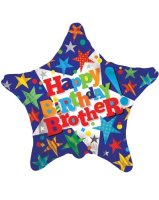 Happy Birthday Brother Star 18" Foil Balloon