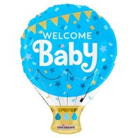 Welcome Baby Girl/ Boy Hot Air Balloon Jr Shape 18" Foil Balloon