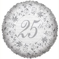25th Silver 18" Foil Balloon