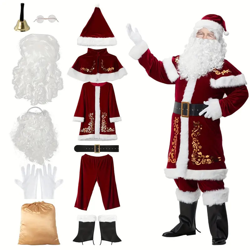Deluxe Velvet Traditional Santa Costume