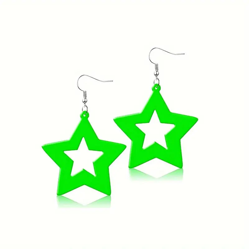 80's Neon Star Earrings