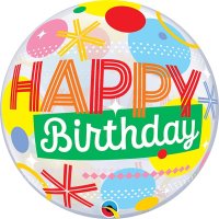 Happy Birthday Circles and Dots Bubble Foil Balloon