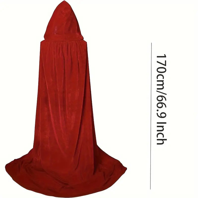 Adult Velvet Hooded Cape Red