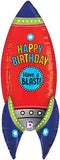 Birthday Space Rocket Supershape Foil Balloon