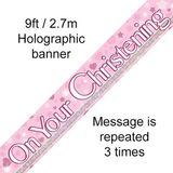 On Your Christening Pink Banner