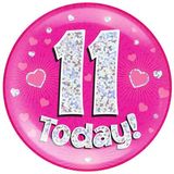 11 Today Holographic Pink Badge Jumbo