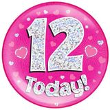 12 Today Holographic Pink Badge Jumbo