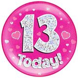13 Today Holographic Pink Badge Jumbo