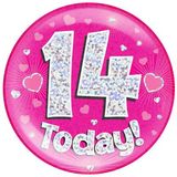 14 Today Holographic Pink Badge Jumbo