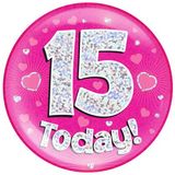 15 Today Holographic Pink Badge Jumbo