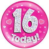 16 Today Holographic Pink Badge Jumbo