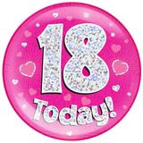 18 Today Holographic Pink Badge Jumbo