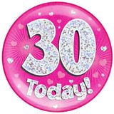 30 Today Holographic Pink Badge Jumbo