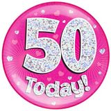 50 Today Holographic Pink Badge Jumbo