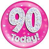 90 Today Holographic Pink Badge Jumbo