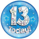 13 Today Holographic Blue Badge Jumbo