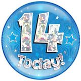 14 Today Holographic Blue Badge Jumbo