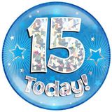 15 Today Holographic Blue Badge Jumbo