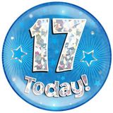 17 Today Holographic Blue Badge Jumbo