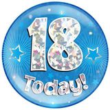 18 Today Holographic Blue Badge Jumbo