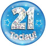 21 Today Holographic Blue Badge Jumbo