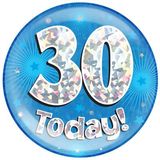 30 Today Holographic Blue Badge Jumbo