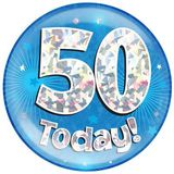 50 Today Holographic Blue Badge Jumbo