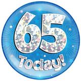 65 Today Holographic Blue Badge Jumbo