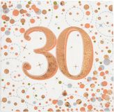 30 Sparkling Fizz Rose Gold Napkins 16pkt