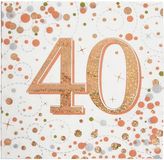 40 Sparkling Fizz Rose Gold Napkins 16pkt