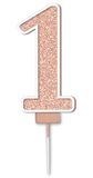 Sparkling Fizz Rose Gold Number 1 Candle