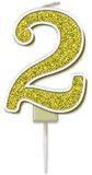 Sparkling Fizz Gold Number 2 Candle