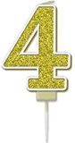 Sparkling Fizz Gold Number 4 Candle