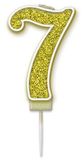 Sparkling Fizz Gold Number 7 Candle