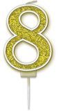 Sparkling Fizz Gold Number 8 Candle