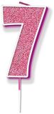 Sparkling Fizz Pink Number 7 Candle