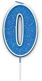Sparkling Fizz Blue Number 0 Candles