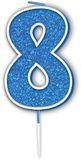Sparkling Fizz Blue Number 8 Candle